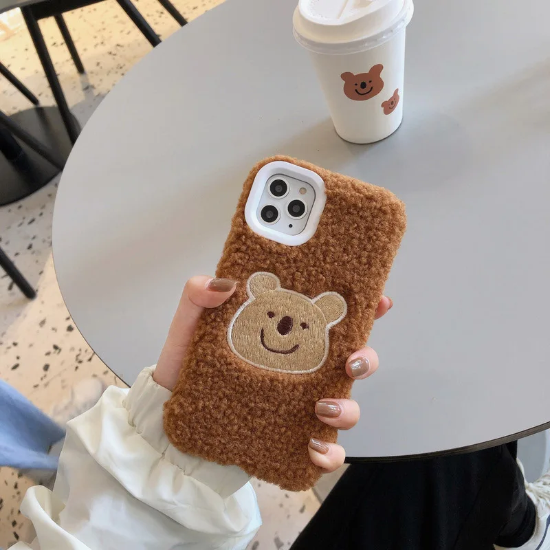 GlamPhone чехол плюшевый медведь чехол для телефона для iPhone11Pro/Max X XS Max XR Мягкий силиконовый чехол для iPhone11 7 8 6 6s Plus чехол