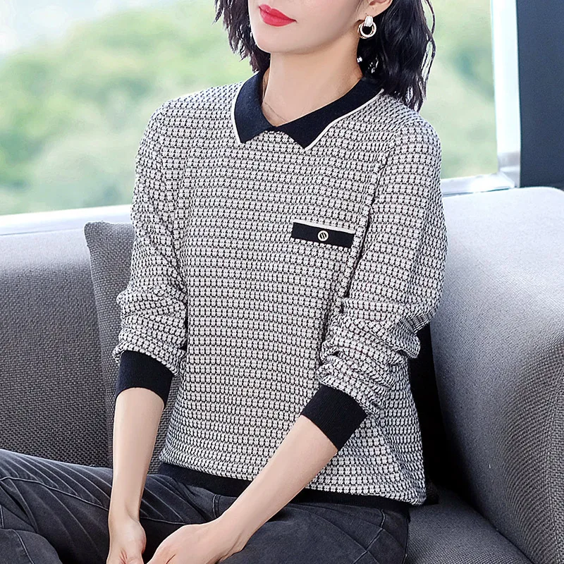 

Autumn Clothing Sweater Female Short Base Shirt Autumn and Winter 2020 nian New Style Versatile Peter Pan Collar Knitted Jacket