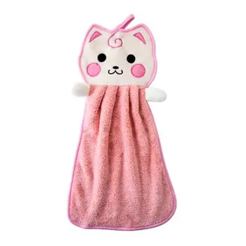 

1 Pcs Kitchen Towel Children Nursery Hand Towel Soft Plush Bow Animal Hanging Wipe Bathing Kitchen Hand Drying Towel