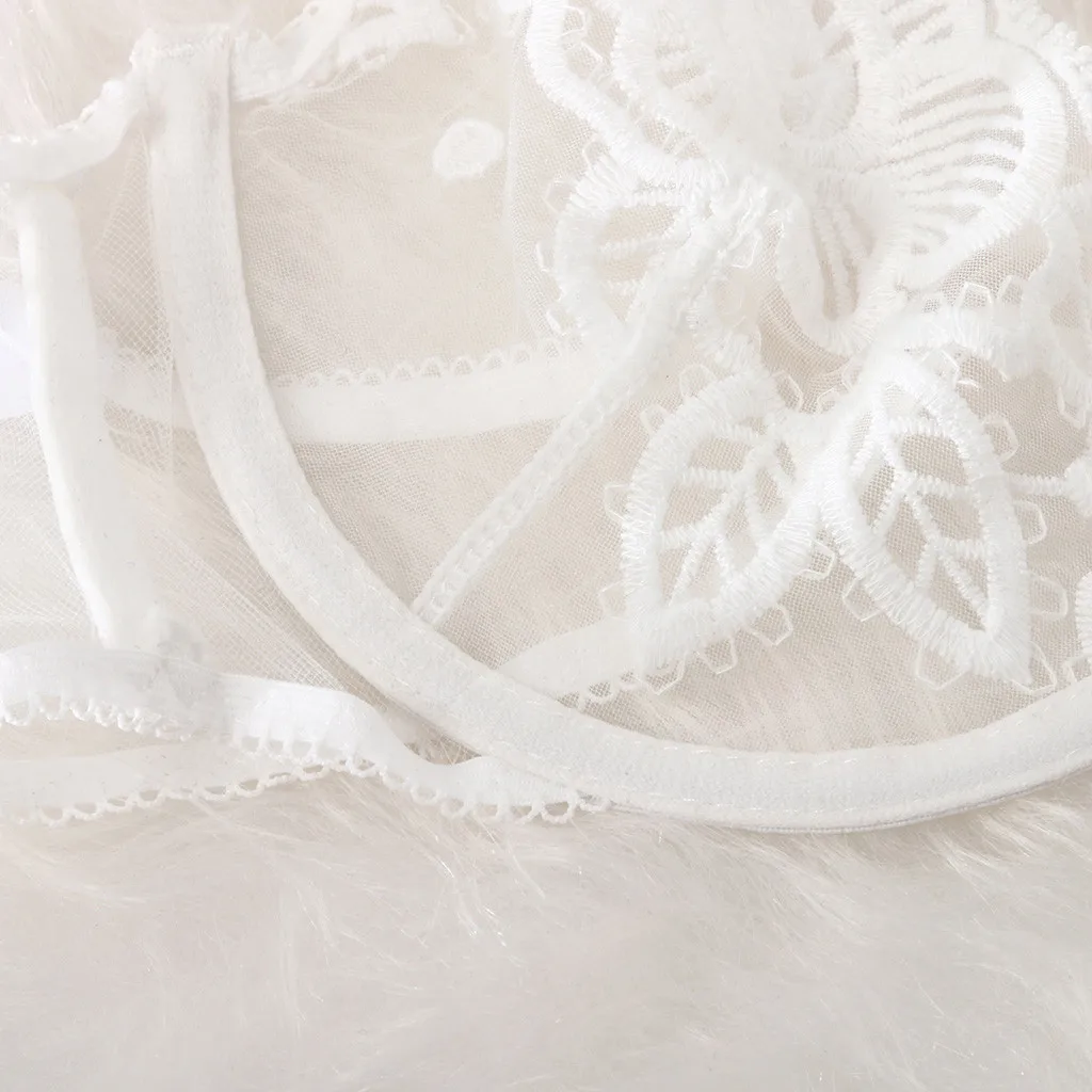 Floral Embroidery Bras Set Women Perpective Mesh Lace Bra Garter Biefs Lingerie Set Babydoll Women Sexy Sleepwear Lenceria Mujer