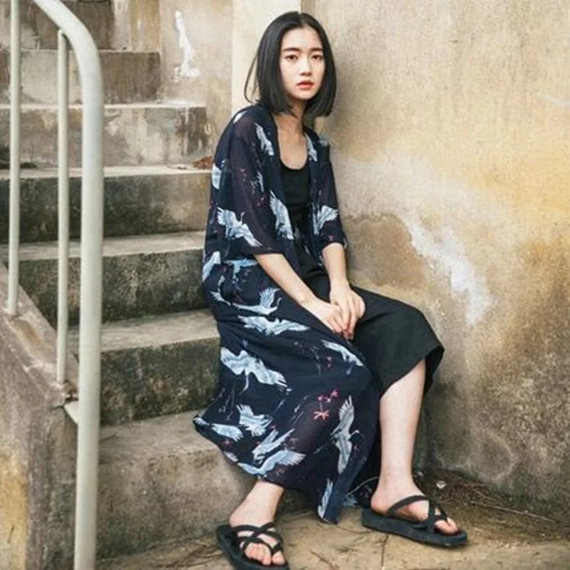 Japanese Kimono Cardigan Women Yukata Fashion Blouse Long Cardigan Haori Traditional Kimonos Dress Obi Shirt japanese kimono,japanese kimono cardigan,japanese kimono shirt