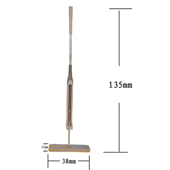 

Double Sided Mop Tile Wood Floor Microfiber No Hand Wash Mop with 4 Cloth for Home LXY9