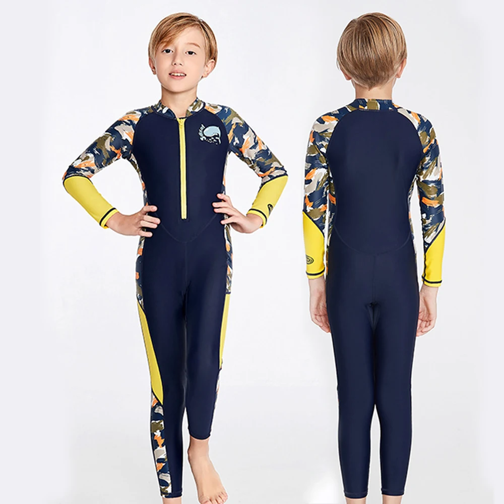 

Swimsuit Children Sun Protection Rash Guard Boys One Piece Beach Swimwear With Sleeves Kids Swimming Surf Long Sleeve Swimsuit