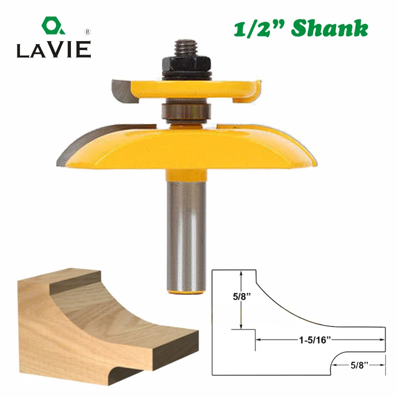 

LAVIE 1pc 12mm 1/2 Shank Raised Panel Router Bit with Backcutter Cove 3-1/4 Tenon Bit Woodworking Milling Cutter for Wood 03127