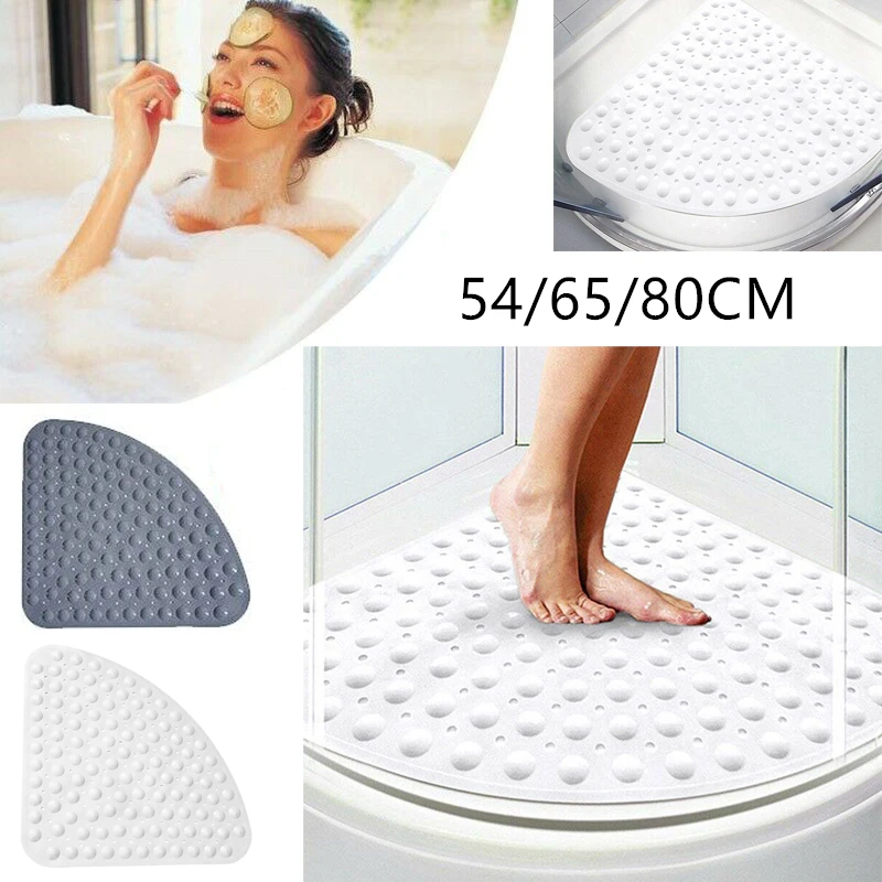 

Bathroom Carpet Bath Shower Mat Toilet Mat Corner Bathroom Rug PVC Fan-shaped Non Slip Quadrant Sector Rubber Anti-Bacterial