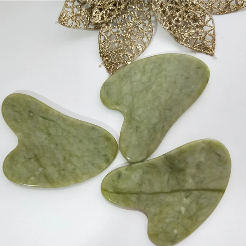 Natural Jade Stone Guasha Scraping Massage Scraper Face Massager Acupuncture Gua Sha Board Acupoint Face Care SPA Massage Tool