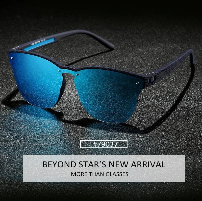 BEYONDSTAR цельная синяя зеркальная линза солнцезащитные очки мужские Поляризованные кошачьи Солнцезащитные очки женские модные роскошные очки UV400 Glases TR79037
