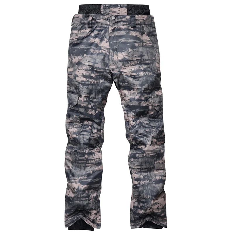 Camouflage 4 Лыжные брюки мужские брюки для сноубординга зимние уличные ветрозащитные водонепроницаемые зимние брюки с высокой талией толстые лыжные брюки - Цвет: Camouflage 4
