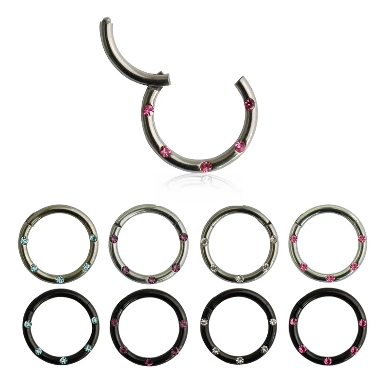 

1pc 16g G23 Titanium Segment Hinged Rings Septum Nose Clicker Piercing Lip Earrings Cartilage Helix Nipple Ring Body Jewelry