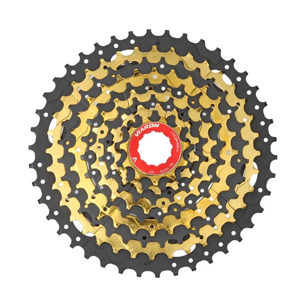 MTB Bike Cassette Freewheel 10 Speed 11-42T Wide Rotio wide-toothed with Variable Speed Bike cog cdg 10 Velocidade 42T VIARON - Цвет: 10S 11-42T-BG