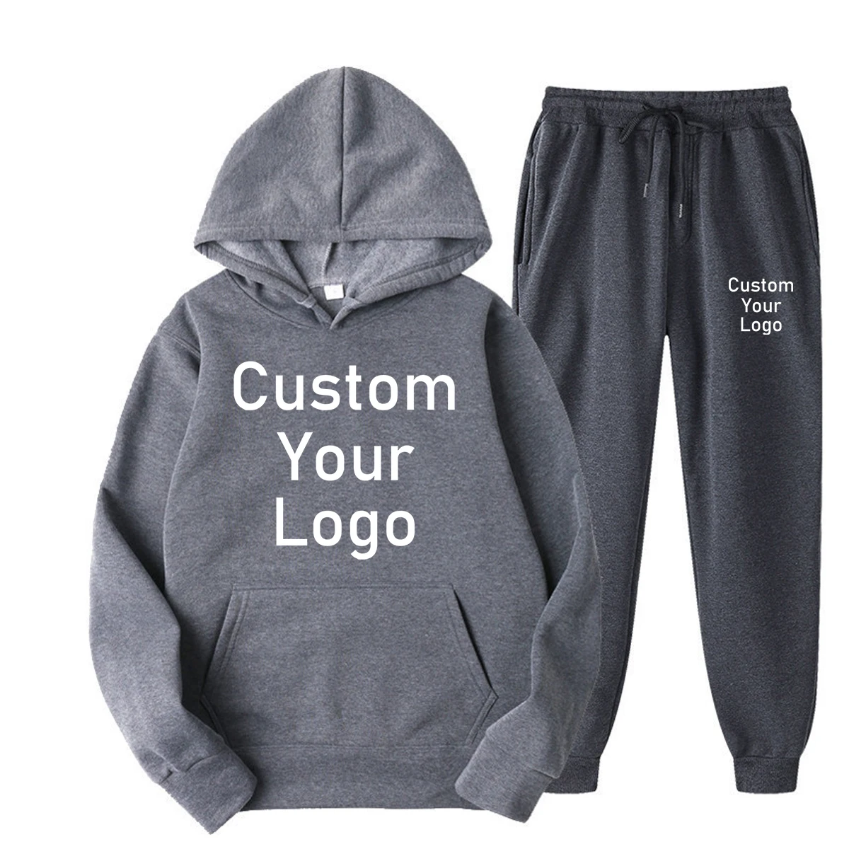 Men Women Tracksuits Make Your Design Logo Text Custom Hoodie Set Original Design Printed Sweatshirt and Sweatpants 2 Pieces Set mens loungewear sets