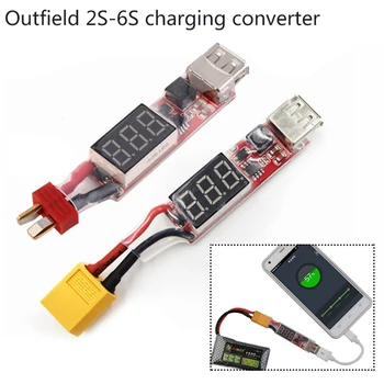 

Battery USB Charger Converter Voltage Display Lipo 2s-6s Battery Smartphone Charging Digital Readout Perfect for RC