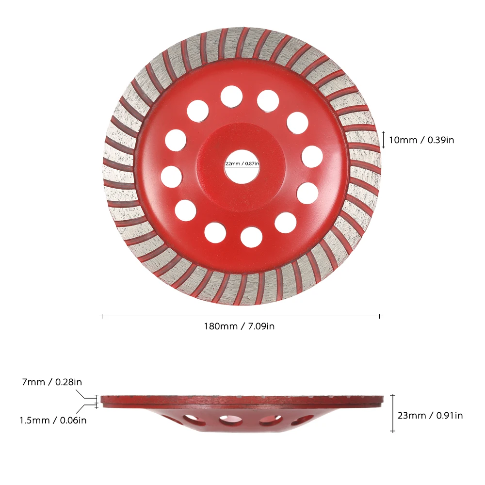 180mm 7" sanding Disc Diamond Segment Grinding Wheel sander Grinder Cup abrasive tools 22mm Hole for Concrete Granite Masonry