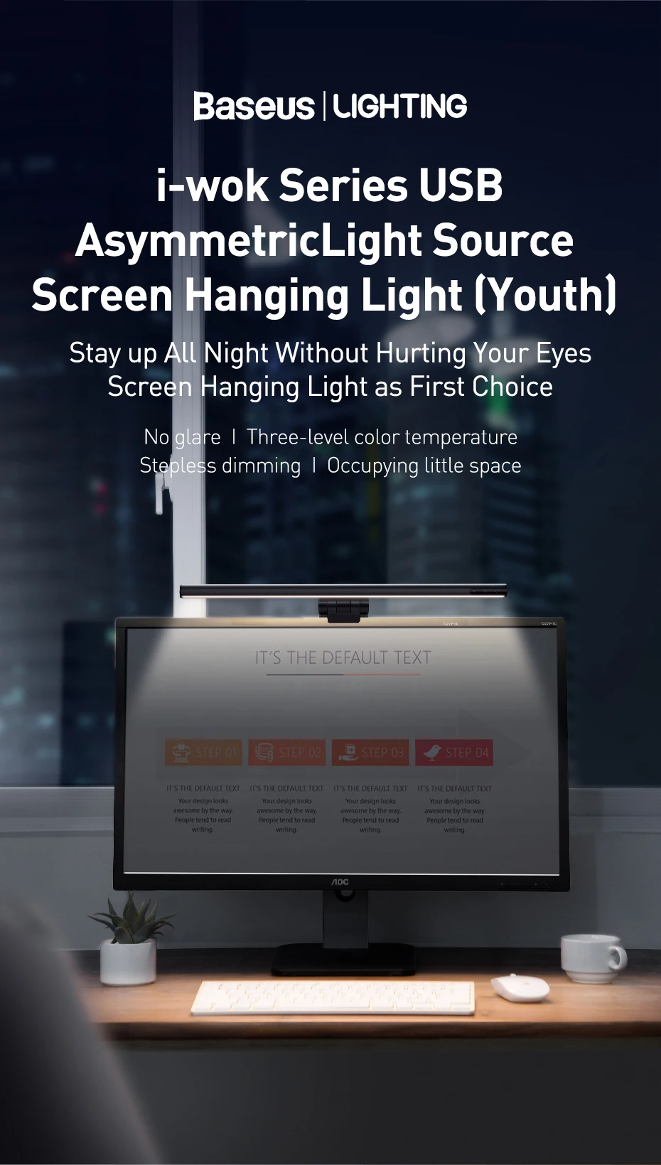 Baseus I-Wok Screenbar Led Desk Lamp Hanging Light Table Lamp 