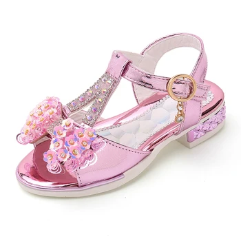 

Princess Girl Sandals 2020 Summer Kids Shoes for Girls Floral Sandals Girl Casual Glitter Children Shoes