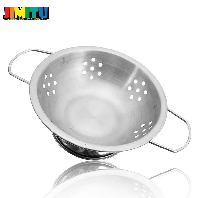 JIMITU роскошные кухонные игрушки из нержавеющей стали 16 шт. для приготовления пищи, игрушки для детей, мини-модель, кухонная посуда, набор кухонных игрушек