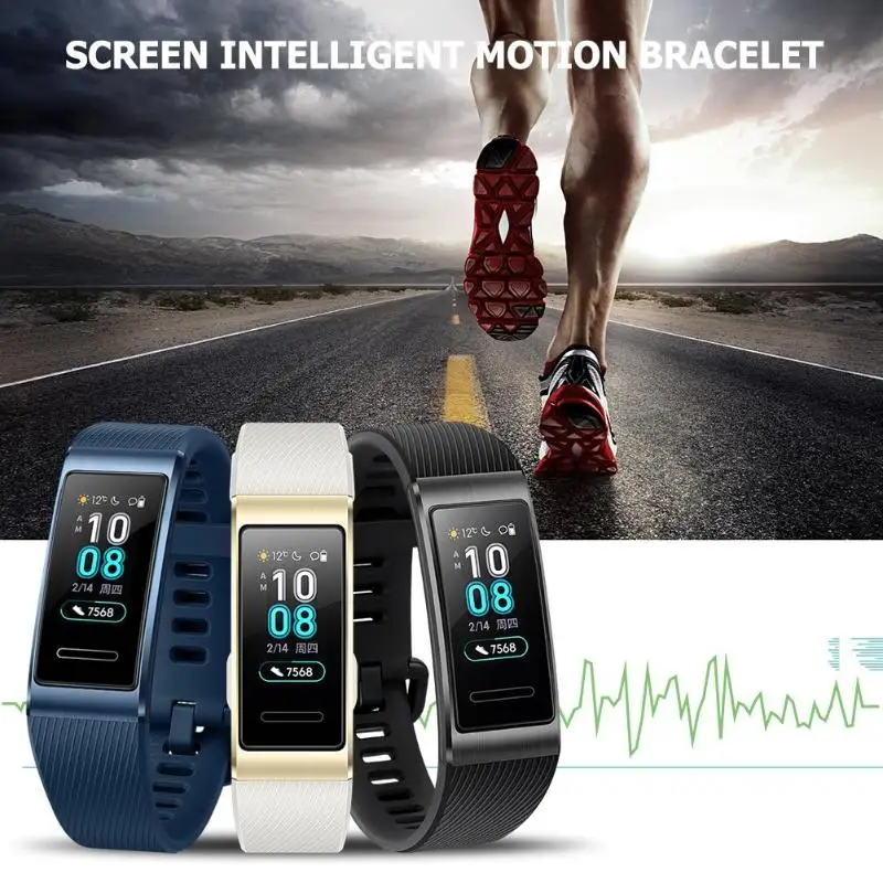 huawei Band 3 Pro gps смарт-браслет металлический Amoled 0,95 'цветной сенсорный экран плавать ход сердечного ритма сенсор сна nfc-браслет