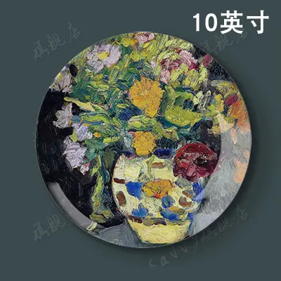 10 inch oil painting decorative plates Background Decoration Display American ceramic dish wall hanging plate Home Decor