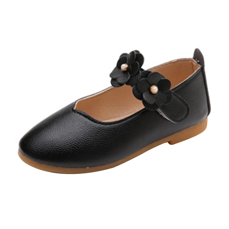 Hot Sale Girls Three-Dimensional Small Flower Leather Shoes Non-slip Breathable Lightweight Princess Shoes