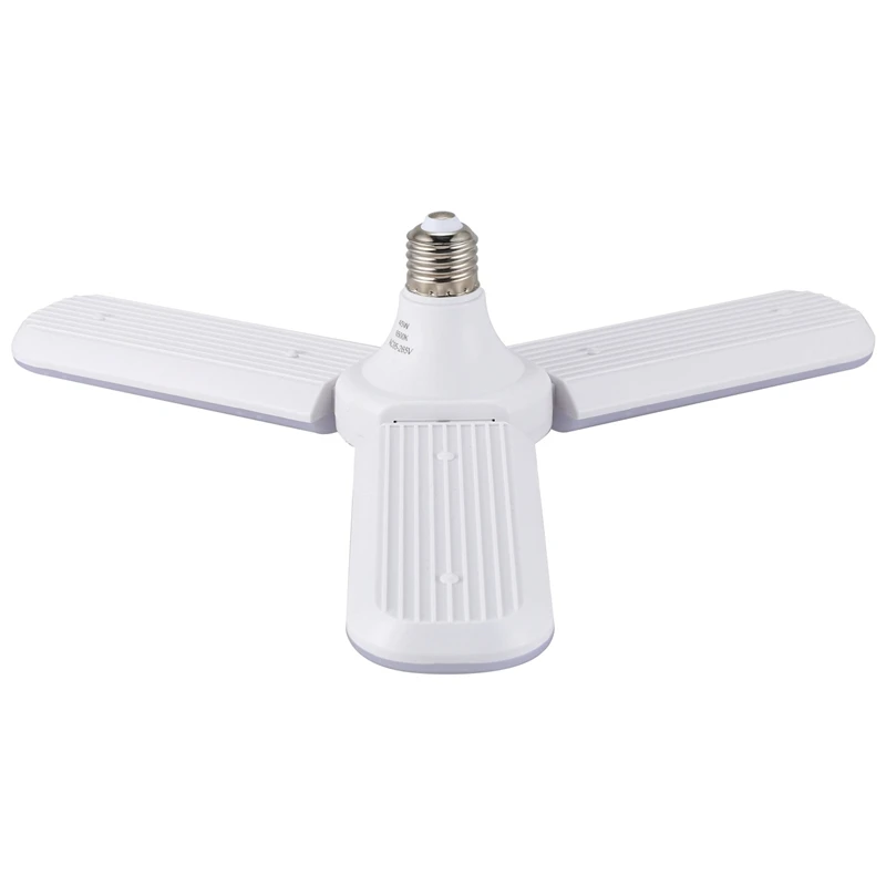 SMD2835 Waterproof Super Bright 45W LED Bulb Garage Lights Foldable Fan Blade Ceiling Home Lamp Angle Adjustable E27 E26 Energy