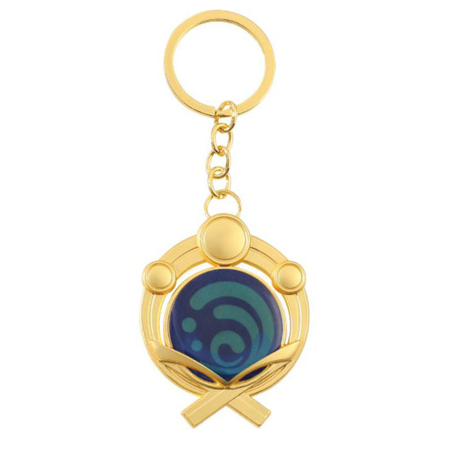 Game Genshin Impact Keychain Eyes of God keychains Luminous Metal Keychains Genshin God Eyes Fashion Lanyard Cosplay Pendant