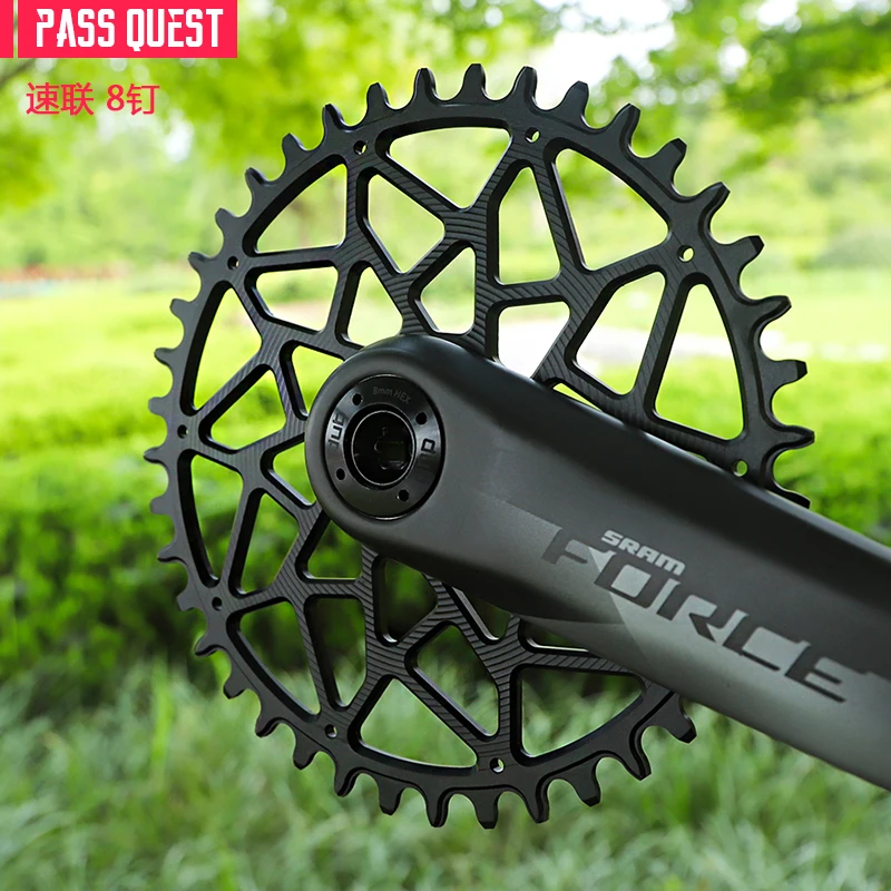 Pass Quest Sram Etap Axs Force Red Road Bike Schmale 8Nail 38-48T Fahrrad Kettenrad 2Mm Offset Kurbel 7075 Alluminio