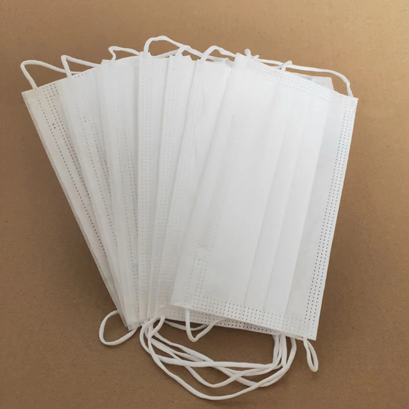 

200 Pcs Non Woven Disposable Face Mask 3 Layer Hanging Ear Dust Elastic Facial Dust-Proof Masks