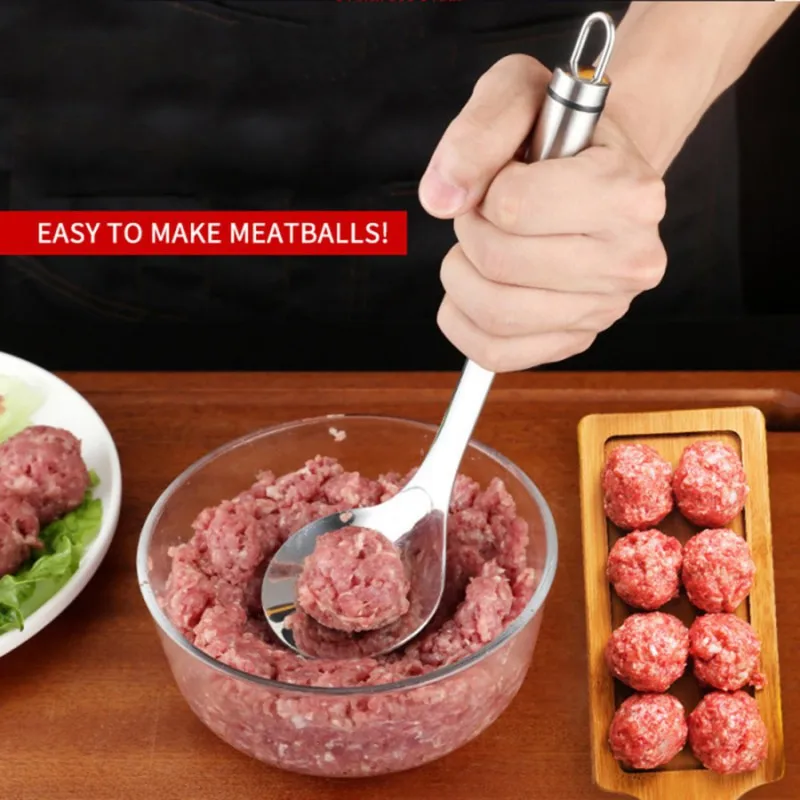 buy Non Stick Meatball Maker Stainless Steel Kitchen DIY Meat Ball Mold Spoon Kitchen Gadget Meat Cooking Tools