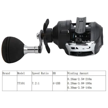 

Baitcasting Fishing Reel High Speed 7.2:1 Water Drop Wheel Left/Right Handed 4+1BB Saltwater Sea Ocean Fishing Accesories