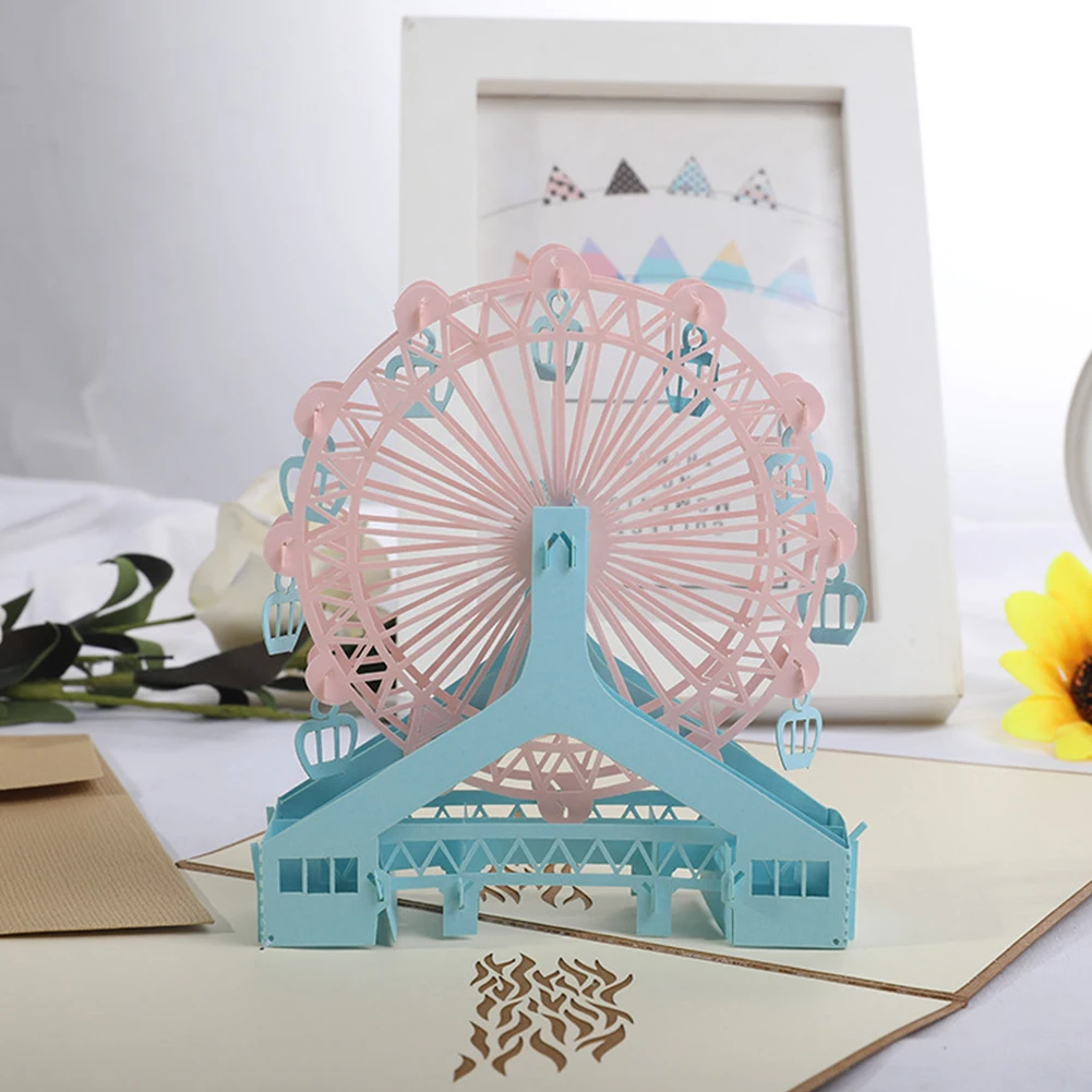  3D Craft Hollowed Out DIY With Envelope Wedding Invitation New Year Paper Postcards Holiday Party H - 4.0004E+12