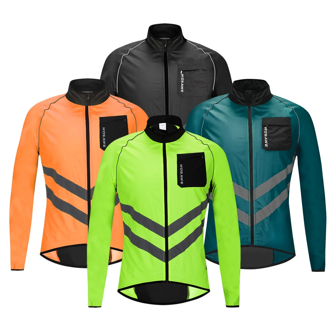 Cycling Rain Jacket High Visibility MTB Bike Windbreaker