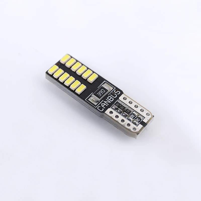 10 шт. T10 светодиодный светильник CANBUS 3014 24 SMD для салона автомобиля W5W/194 168 габаритный светильник Авто лампочка источника резервная лампа белого цвета