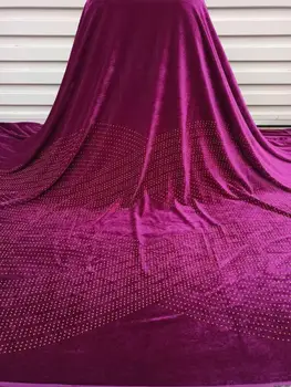 

Nigerian Lace Fabric 2020 High Quality Stones Velvet Lace Fabric Royal Blue Embroidered Tulle African Velvet Lace Fabric 5 Yards