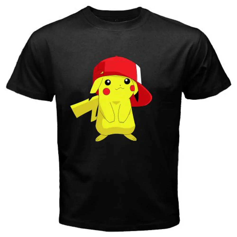 Новая мужская черная футболка с изображением покемонов и стартера забавный