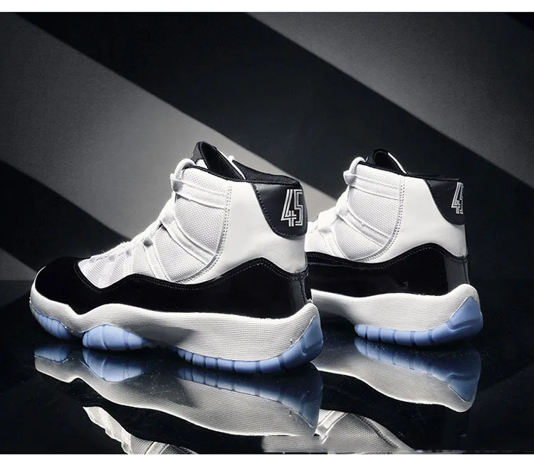 Высокие кроссовки для баскетбола; Мужская обувь; нескользящая износостойкая спортивная обувь; однотонная повседневная обувь; большие размеры