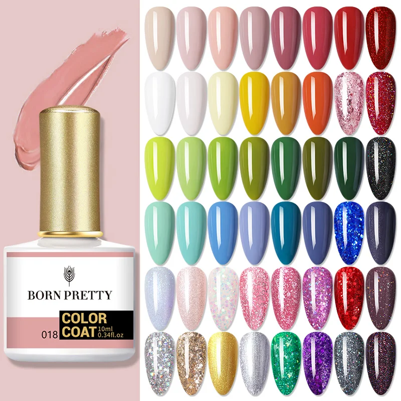 

BORN PRETTY 120 Colors Gel Nail Polish 10ml Pure Nail Color Soak Off UV LED Gel Glittering Choice Series Gel Nail Art Varnish