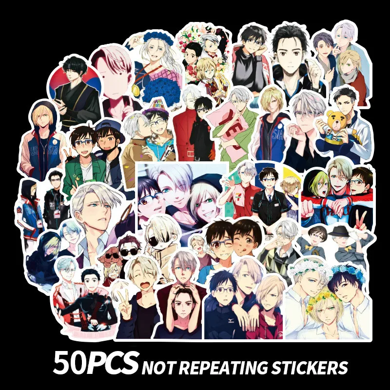 50 шт. стикер из аниме YURI on ICE ПВХ для граффити чехол ноутбука автомобиля костюм