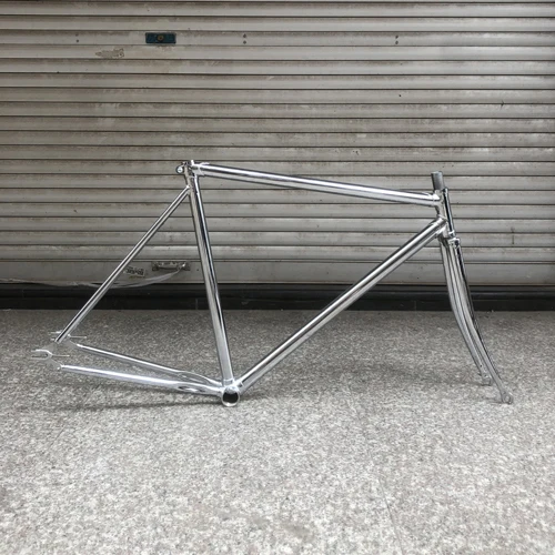 700C bicicleta fixie gear велосипедная Рама с серебряным покрытием винтажная велосипедная Рама 52 см односкоростная велосипедная Рама из стали с вилкой - Цвет: Sliver