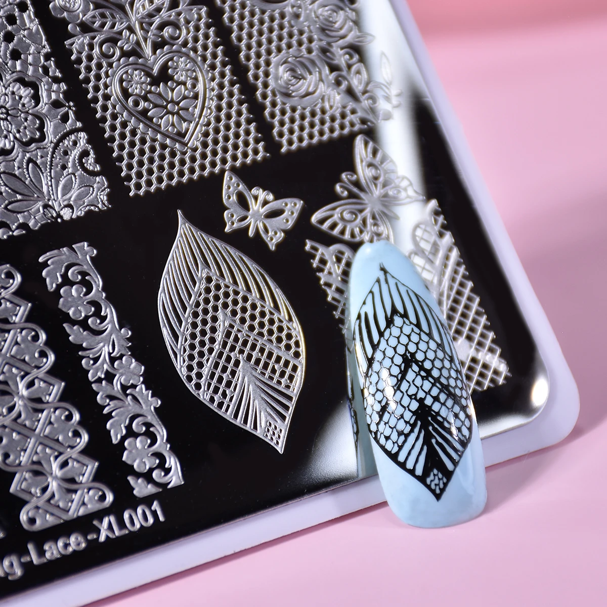 Beauty Bigbang Nail Stamping Plates Lace Flower Butterfly Leaves Lines Theme Print Stainless Steel Template Nail Art Stencil 3