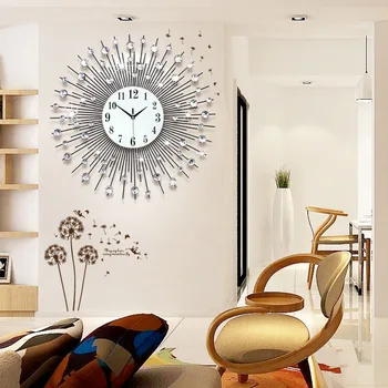 

Oversized Living Room Hanging Clock Creative Fashion Mute Clock Factory Direct Decorative Hanging Clock Straight Diameter 75cm