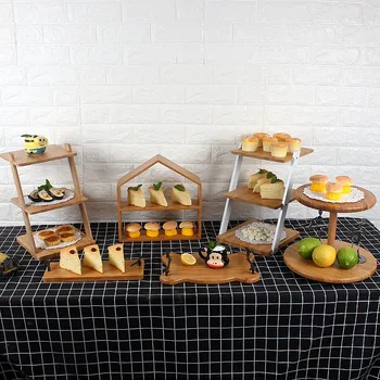 

Wood Cake Table Dessert Candy Food Decoration for Lawn Wedding Party Tableware Decor Baking Shop Bread Cake Decorating Tools