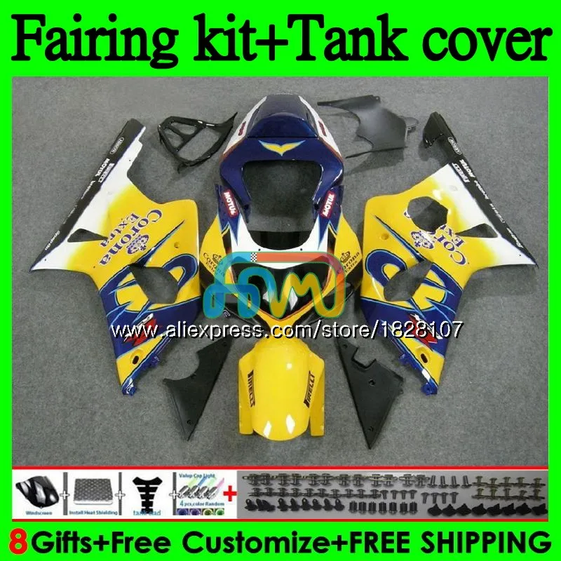 Майка желтый CORONA K2 для SUZUKI GSXR1000 GSX R1000 GSX-R1000 96BS. 2 GSXR-1000 GSXR 1000CC 1000 00 01 02 2000 2001 2002 обтекатель