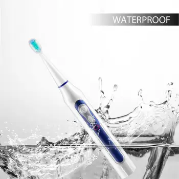

Cordless Rechargeable Waterproof Electric Toothbrush Ultrasonic Automatic Washable Whitening Tooth Brush with UV Sanitizer