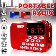 LEORY цифровой портативный стерео плеер AM/FM радио динамик Mp3 музыкальный плеер 3,5 мм аудио светодиодный дисплей