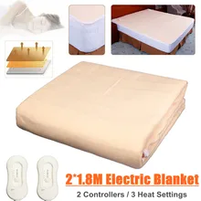 220 В полностью подогнанное одеяло с электрическим подогревом под крышкой, подогрев матраса, теплое зимнее одеяло с двойным контроллером 200x180 см