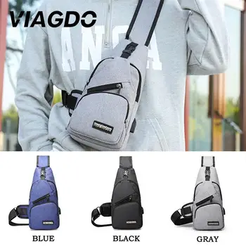 

Chest Knapsack Shoulder Backpack Money Mobile Phone Bag Luggage Bags Tourism Bank Card with Usb Interface Oxford Cloth 3 Color