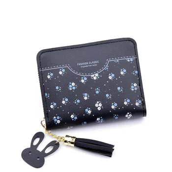 

Wallet Women Ms. Short Zipper Tassel 2020 New Korean Student Small Floral Wallet Small Key Coin Purse
