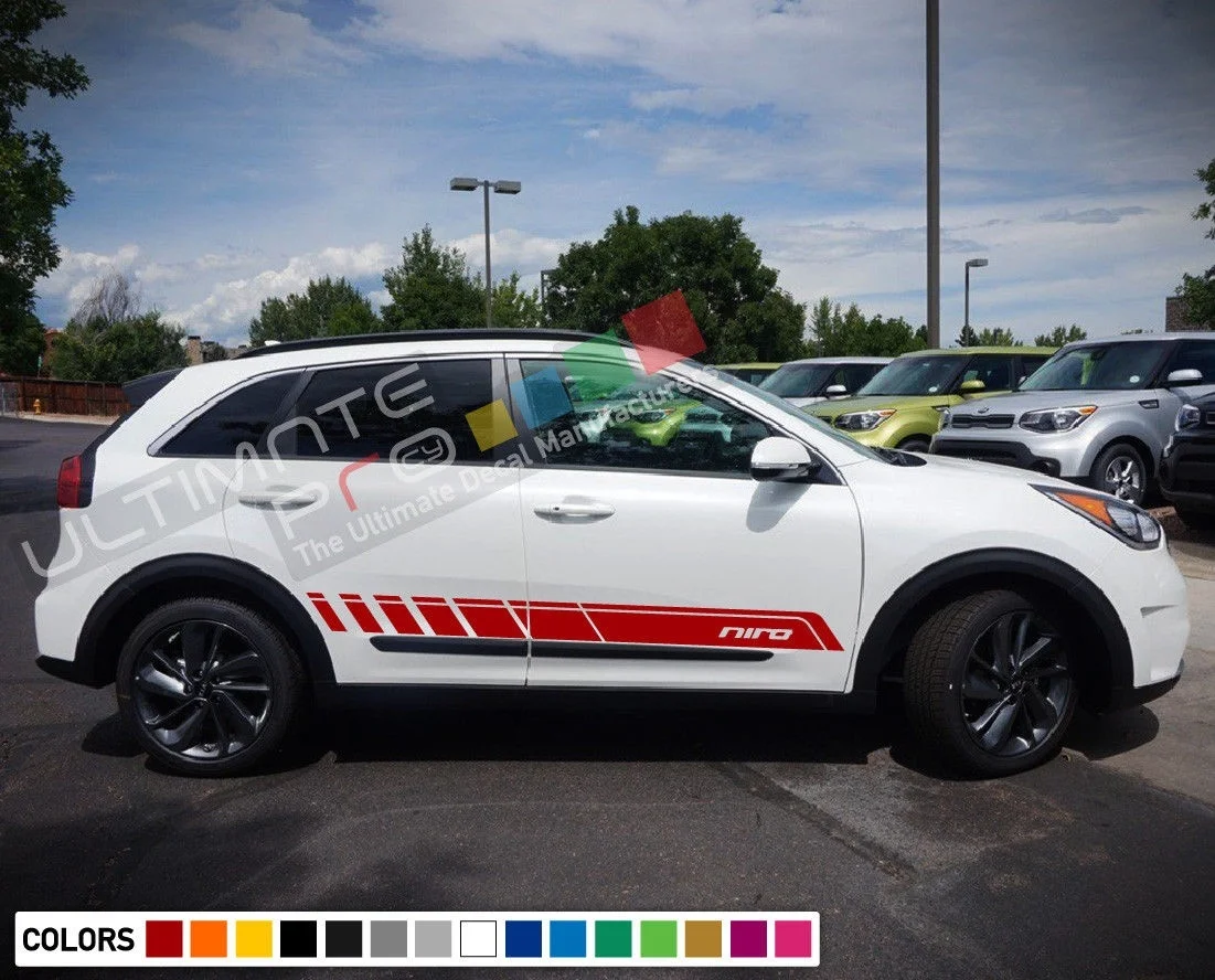 Для 2x наклейка набор полос для KIA Niro дверные ручки отделка эмблема Тур свет GPS Led