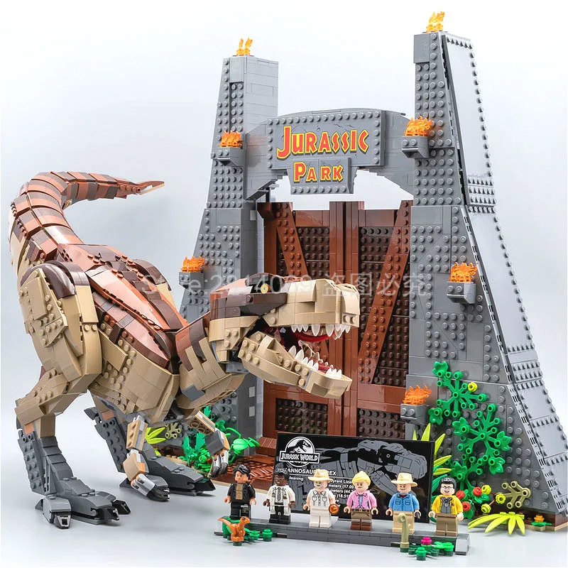 75936 фильм Юрского периода парк мира T. rex Rampage 3508 шт 11338 строительные блоки кирпичи дети друзья игрушки Рождественский подарок