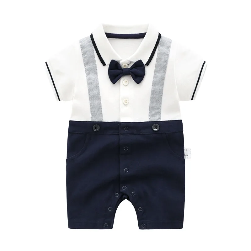 DecStore Baby Boys Bowtie Gentleman Romper Jumpsuit Overalls Rompers Formal Outfit 